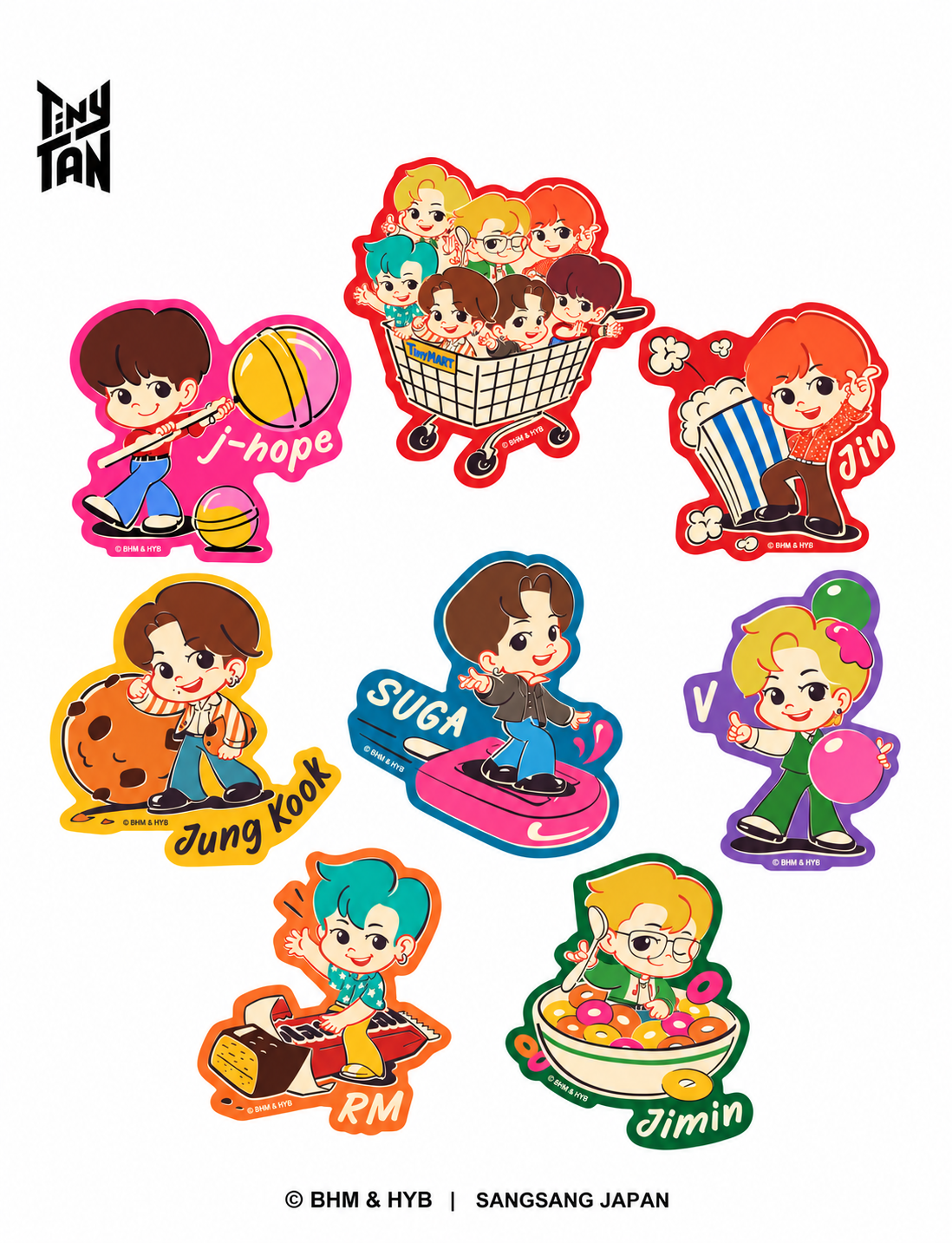TinyTAN ダイカットステッカー - TinyMART ランダム全8種 1枚（Sticker_TinyMART）